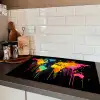 Wereldkaart - Verf - Kleurrijk - Graffiti - Wereld Inductie beschermer vinyl 3mm klein -sfeer3