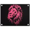 Leeuw - Zwart - Roze - Neon tuinposter los doek klein -3d