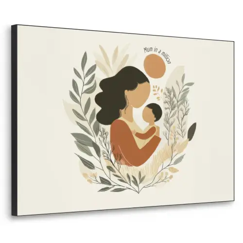 Illustratie - Quote - Moeder Textielframe zwart klein -3d