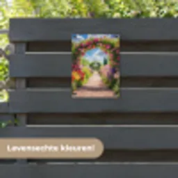 Doorkijk - Bloemen - Kleurrijk - Natuur tuinposter los doek klein -sfeer3