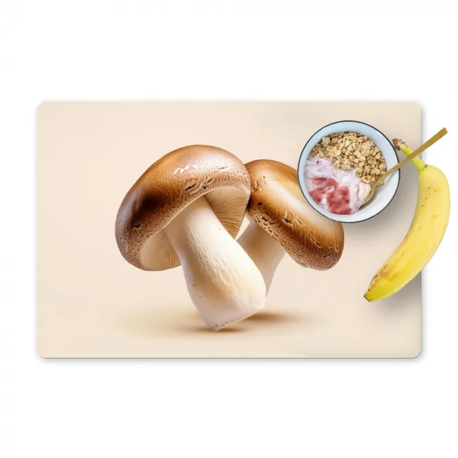 Champignons - Zacht - Beige Placemat vinyl groot -zzzproduct_Kitchenyeah-website