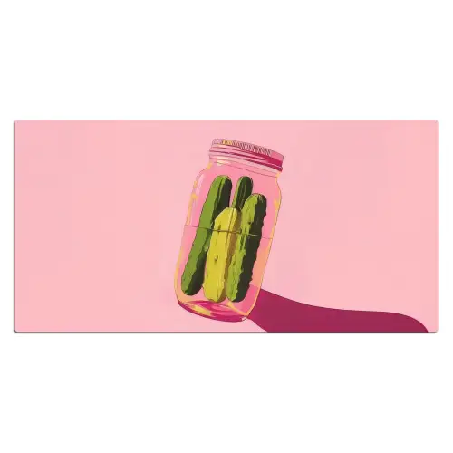 Augurken - Pot - Schaduw - Roze Muismat XXL klein -3d_leeg