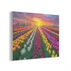 Tulpenveld - Zonsondergang - Kleurrijk PET vilt klein -3d