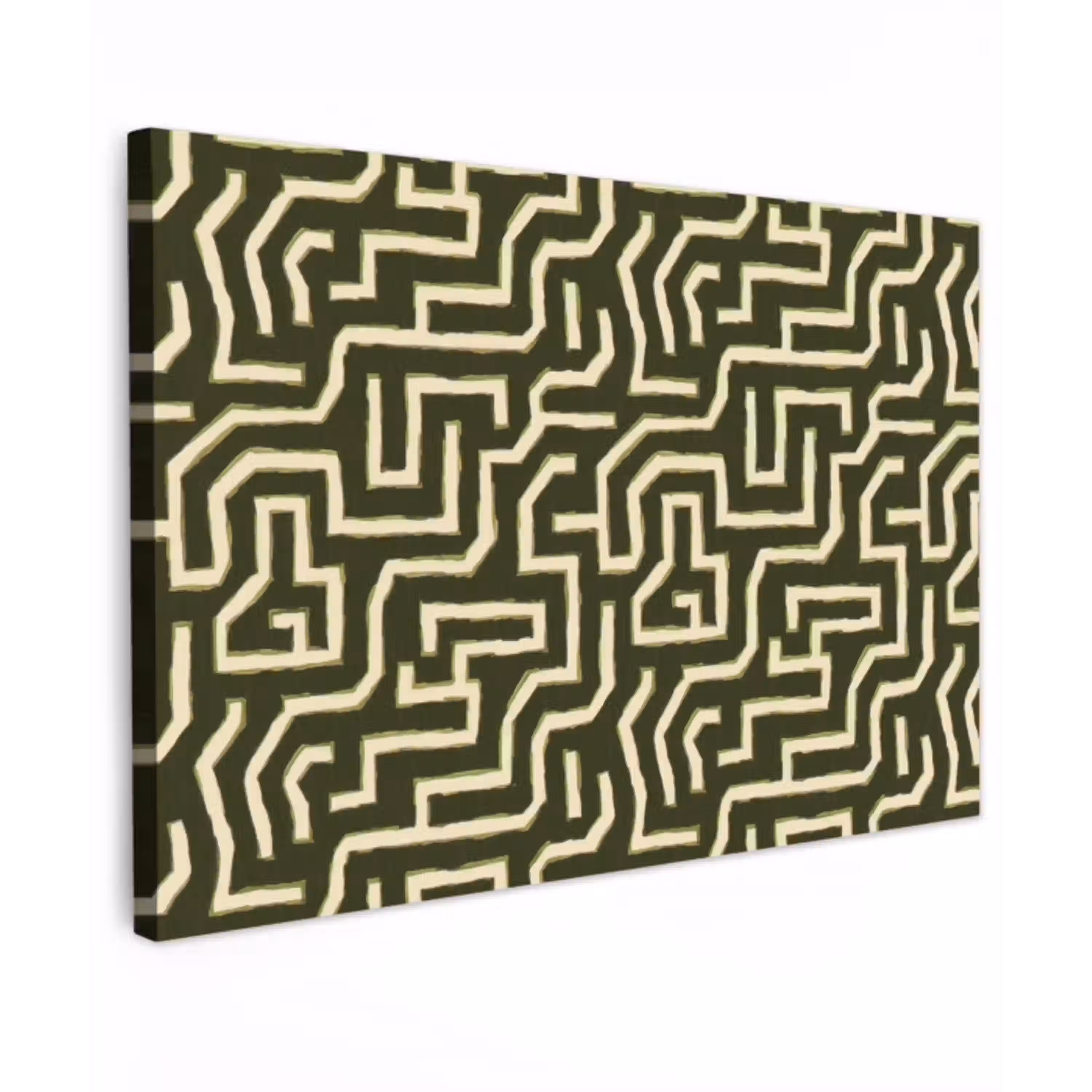 Lijnen - Abstract - Groen Tuinposter op houten frame 2 cm dik klein 845 -3d