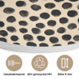 Stippen - Patroon - Zwart Akoestische PET Vilt - Rond klein 838 -closeup_NL