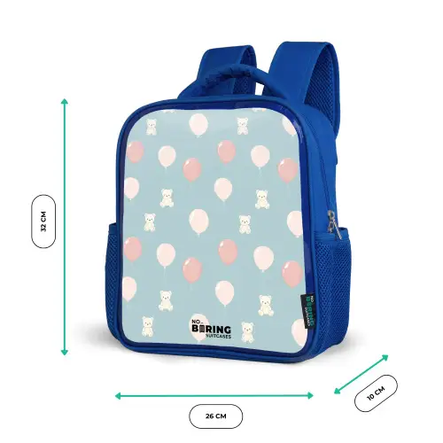 Beertjes in luchtballonnen tussen wolken en ballonnen Kinderrugzak - Blauw middel -productfoto_formaten