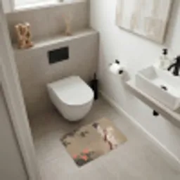 Vrouw - Azië - Kunst - Beige Badmat klein -sfeer4