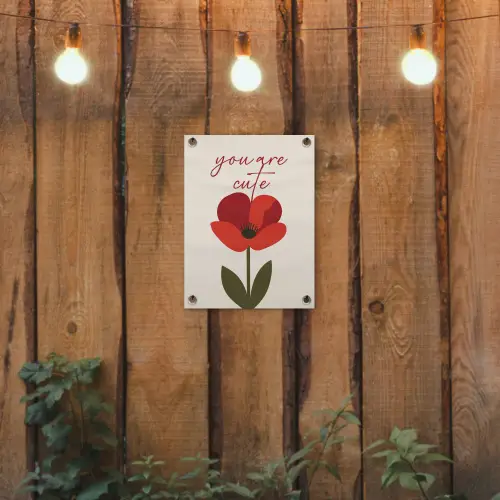 Klaproos - Bloem - Rood - Valentijn tuinposter los doek klein -sfeer1