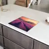Lavendelveld - Zonsondergang - Paars Inductie beschermer vinyl 3mm middel -sfeer8