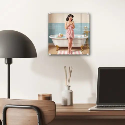 Badkamer - Vrouw - Roze plexiglas 5mm klein -sfeer6