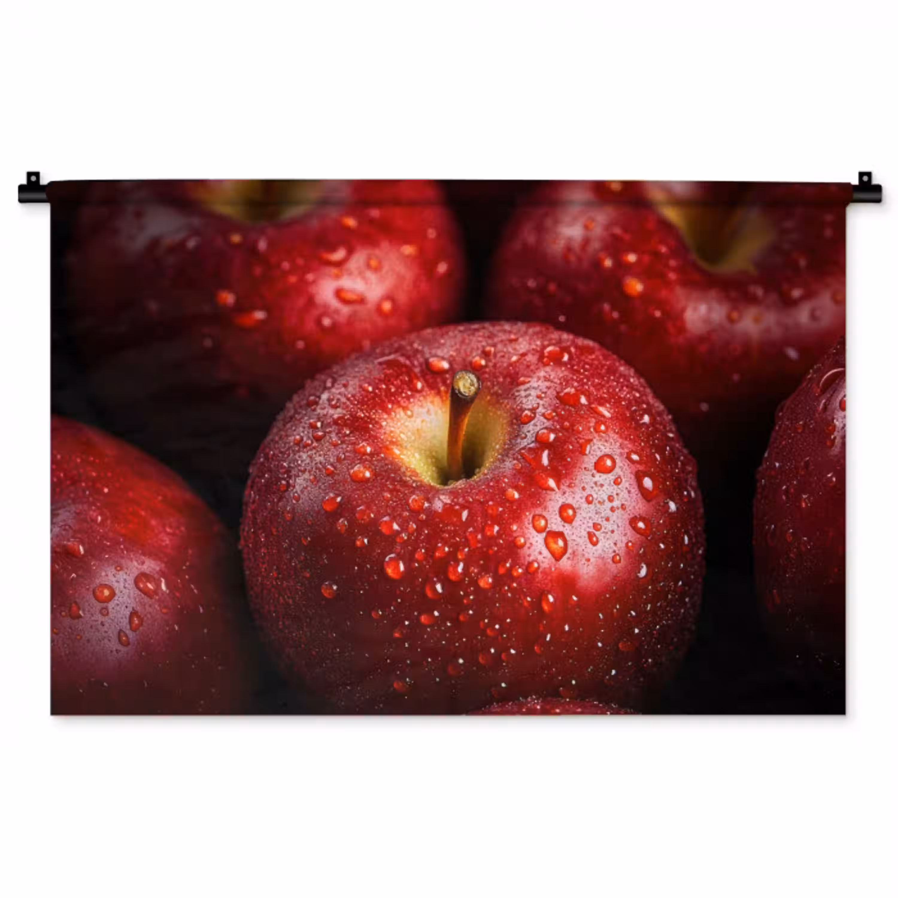 Rood - Appels - Fruit Wandkleed katoen middel -zz3d