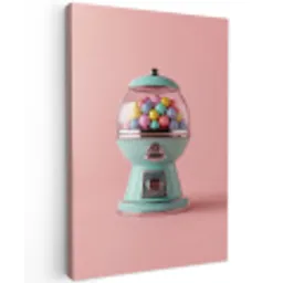 Kauwgom - Retro - Snoep - Roze Tuinposter op houten frame 2 cm dik middel -3d