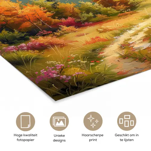 Landschap - Illustratie - Natuur poster papier klein -closeup_NL
