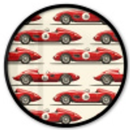 Raceauto - Retro - Rood Fotolijst rond zonder passe partout klein 856 -3d