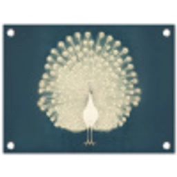 Vogel - Blauw - Vintage tuinposter los doek klein -3d