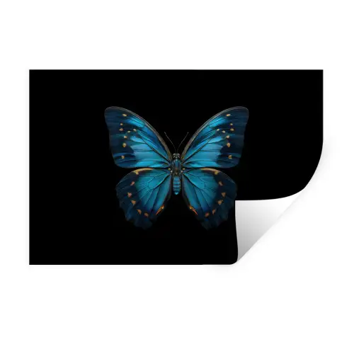 Vlinder - Blauw - Contrast Muursticker klein -3d