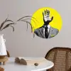 Pak - Hand - Geel Wandcirkel behangsticker klein -sfeer3