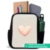 Roze hart omringd door beige stippen Rugzak - Zwart middel -inhoud_NL