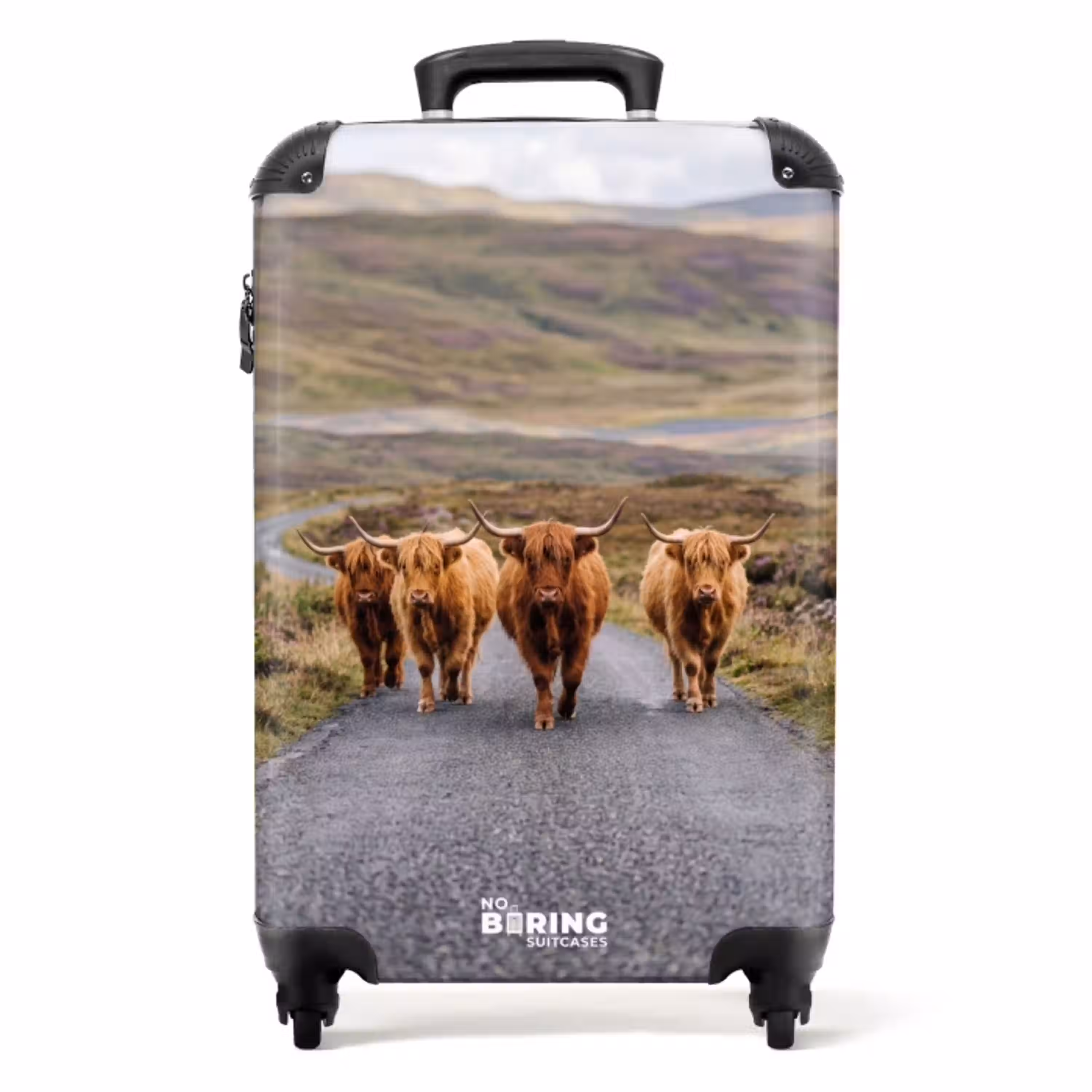 Schotse Hooglanders - Weg - Landschap - Kudde NBS - Handbagage koffer - Volwassenen Unisex middel -productfoto_recht