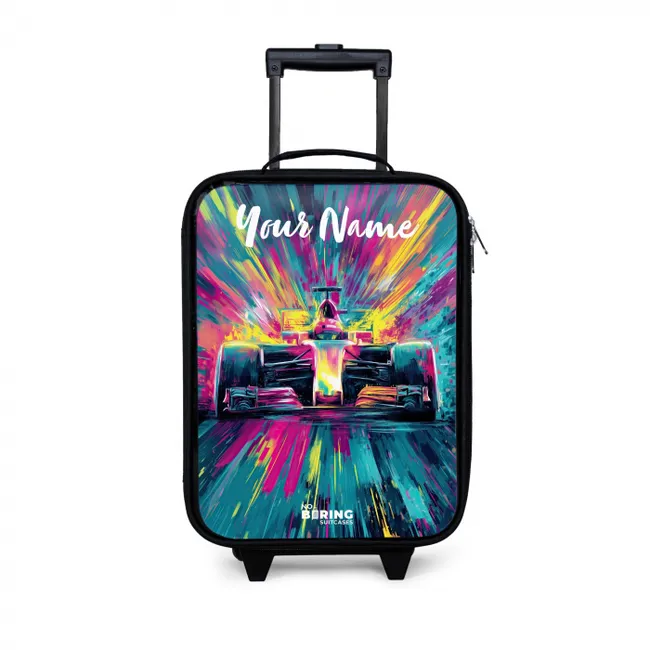 Raceauto - Abstract - Strepen - Blauw Kinderkoffer - Zwart klein -3d