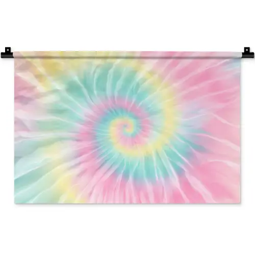 Pasteltinten - Tie dye - Roze Wandkleed katoen klein -zz3d