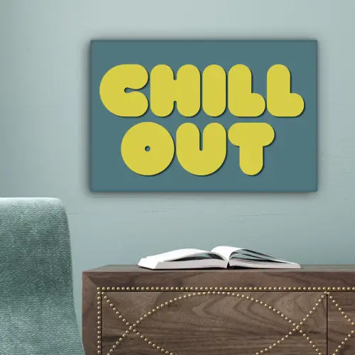 Chill out - Geel - Blauw canvas 2cm klein -sfeer4