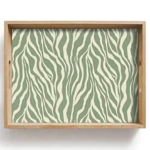 Zebra - Motief - Groen Dienblad Rechthoek middel 911 -z3d_shopping