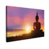 Boeddha silhouet bij zonsopgang Tuinposter op houten frame 2 cm dik klein -3d