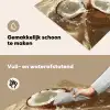 Kokosnoot - Water - Beige - Spetters Inductie beschemer met haakjes klein -ky-schoon-nl