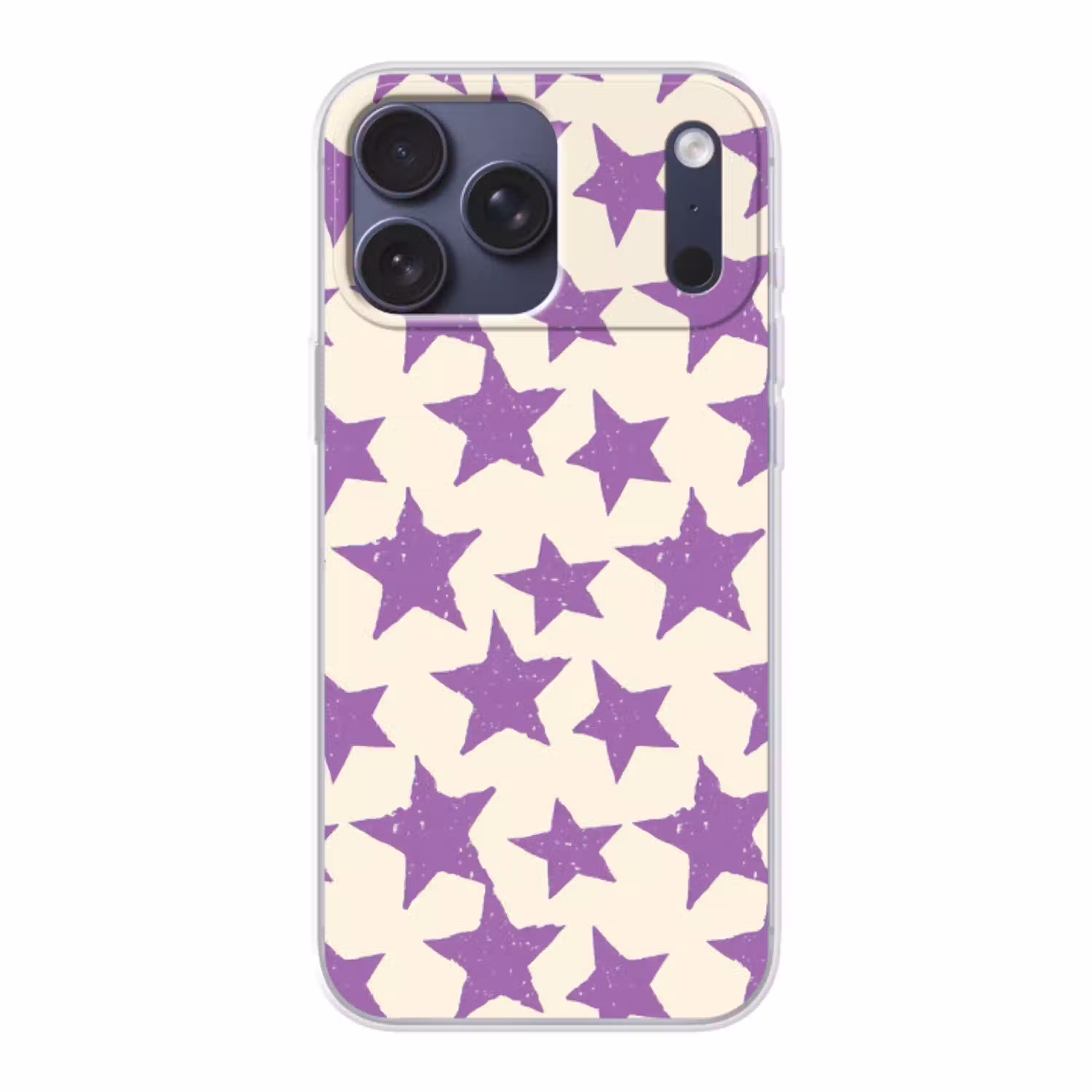 Paars - Geometrisch - Sterren - Stempel - Patroon Telefoonhoesje iPhone 17 Pro Max klein 879 -3d
