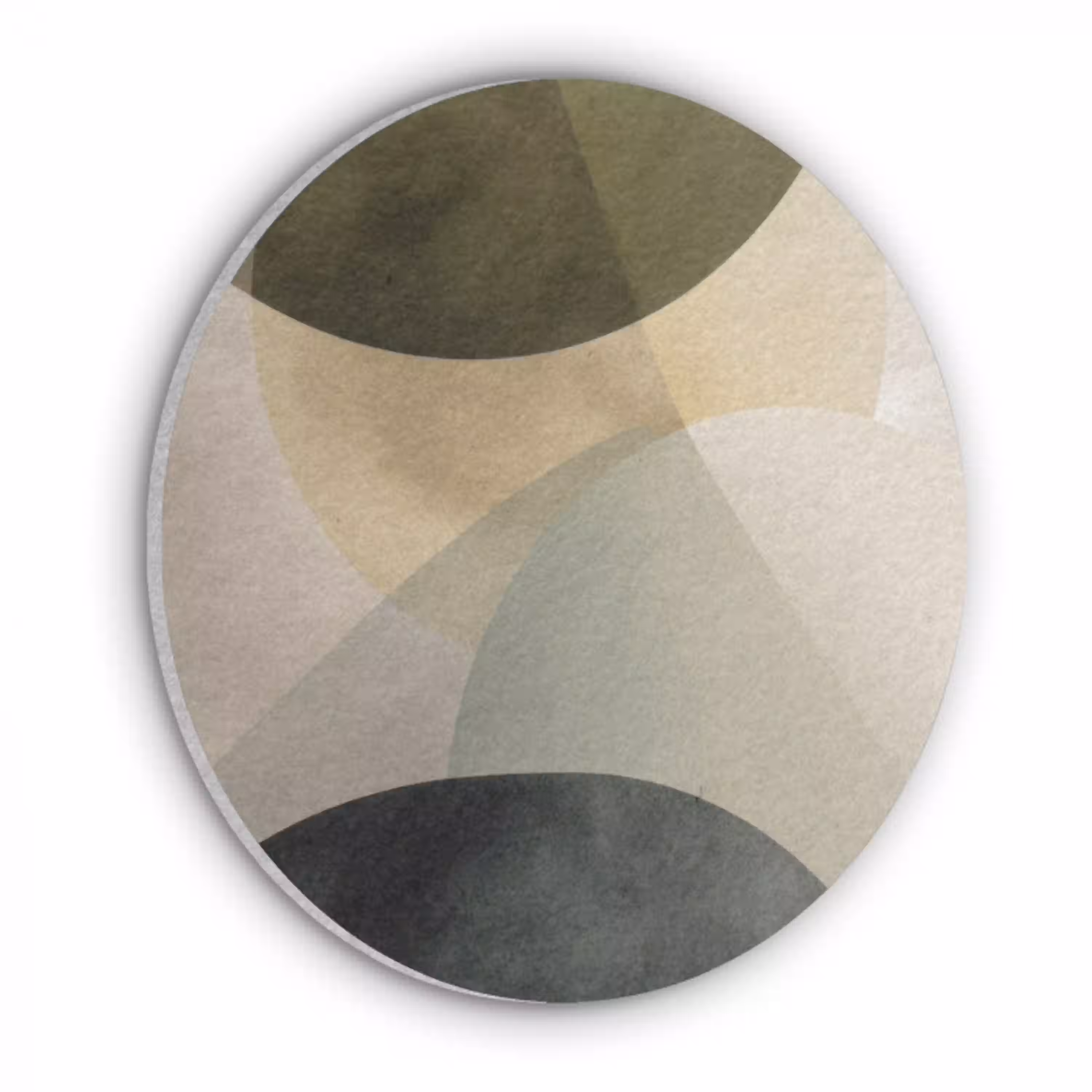 Vlakken - Abstract - Beige - Cirkels Akoestische PET Vilt - Rond klein -3d