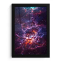 Space - Stars - Abstract - Colorful fotolijst zwart zonder passe partout klein -3d