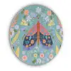 Vlinder - Sierlijk - Bloemen - Bladeren Akoestische PET Vilt - Rond klein -3d