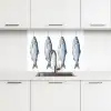 Vissen - Illustratie - Delfts - Blauw keuken achterwand 2 middel -3d