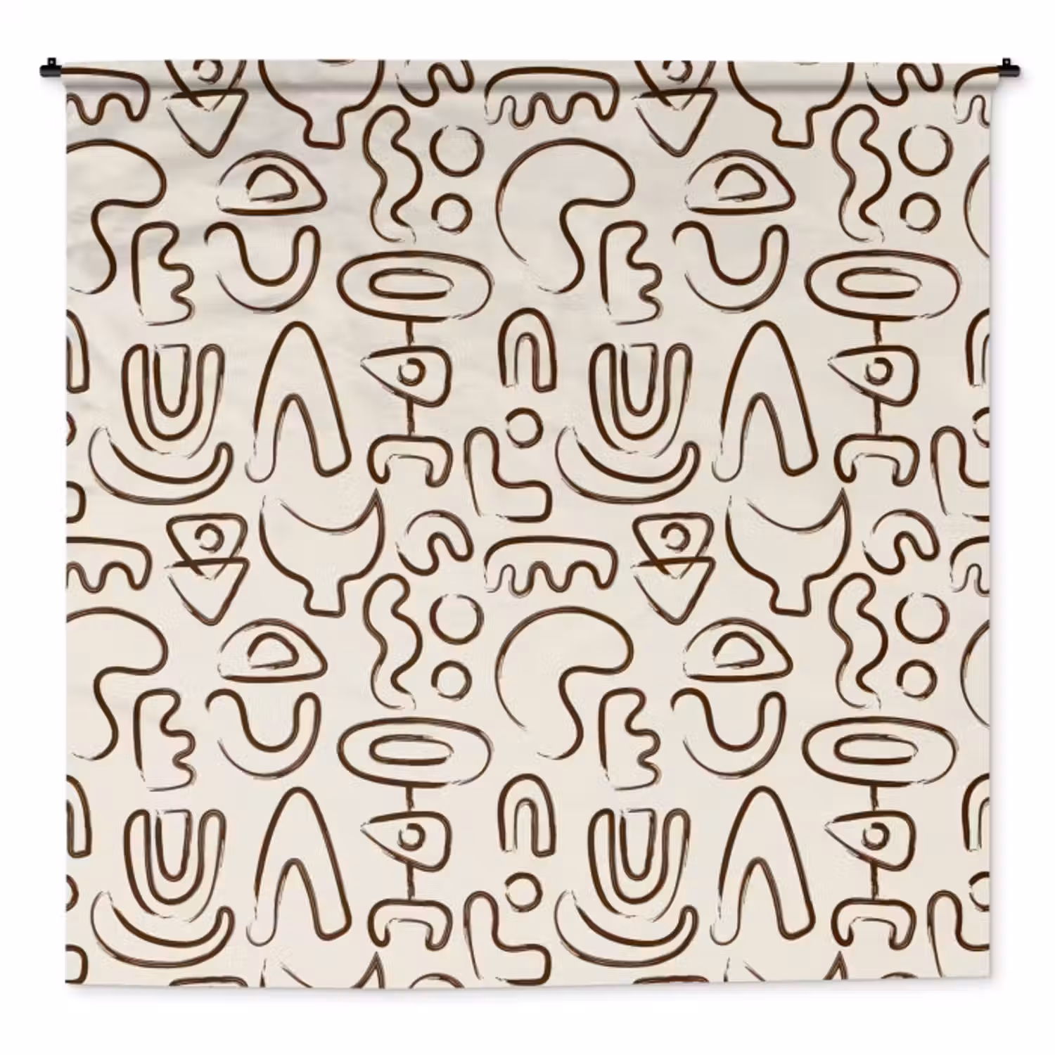 Wandkleed - Abstract - Beige - Patroon - Donkerbruin