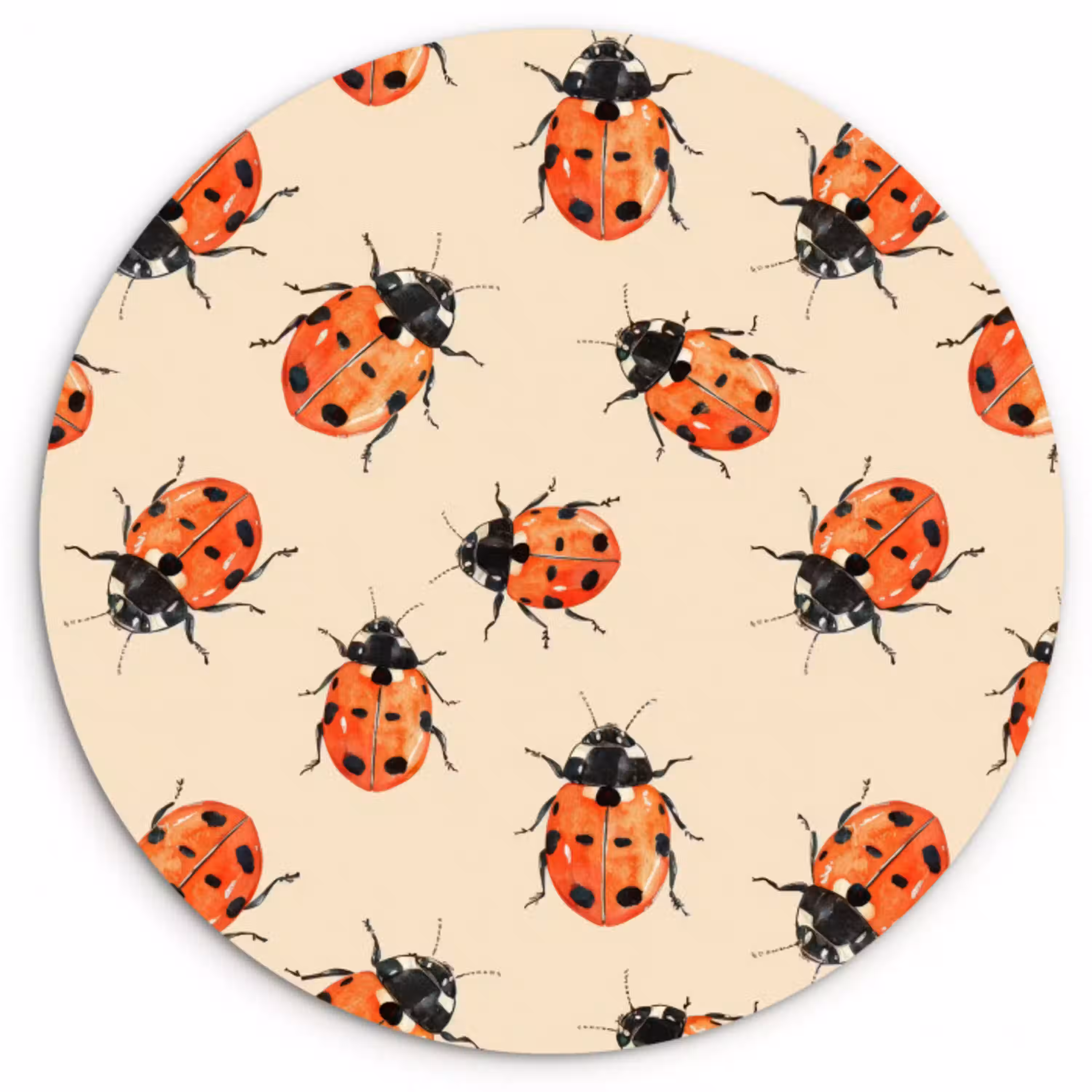 Lieveheersbeestjes - Patroon - Rood Wandcirkel kunststof plaat 5mm dik klein 188 -3d