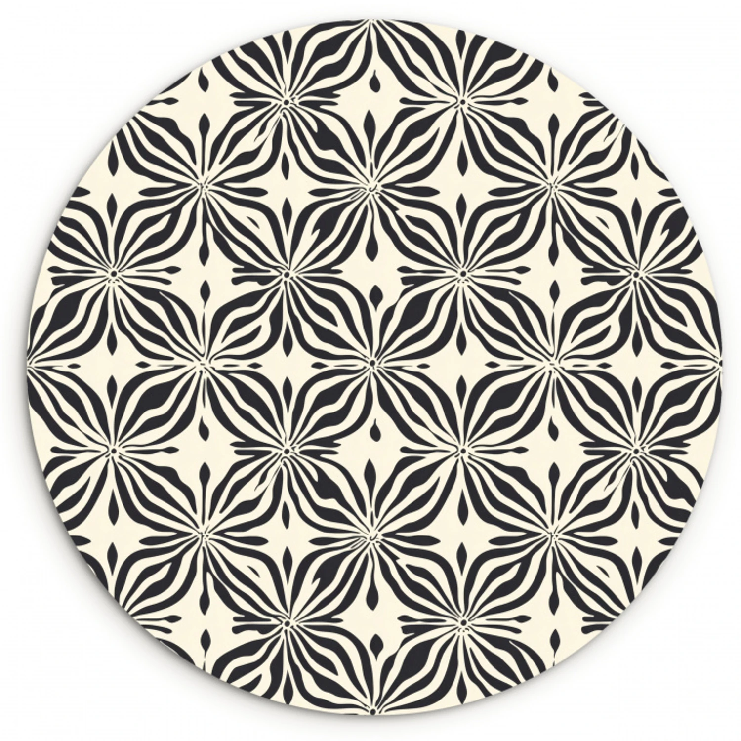 Grafisch - Patroon - Zwart Wandcirkel kunststof plaat 5mm dik klein 188 -3d