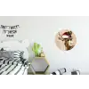 Kerst - Hert - Gewei - Rood Wandcirkel aluminium klein -kinderkamer