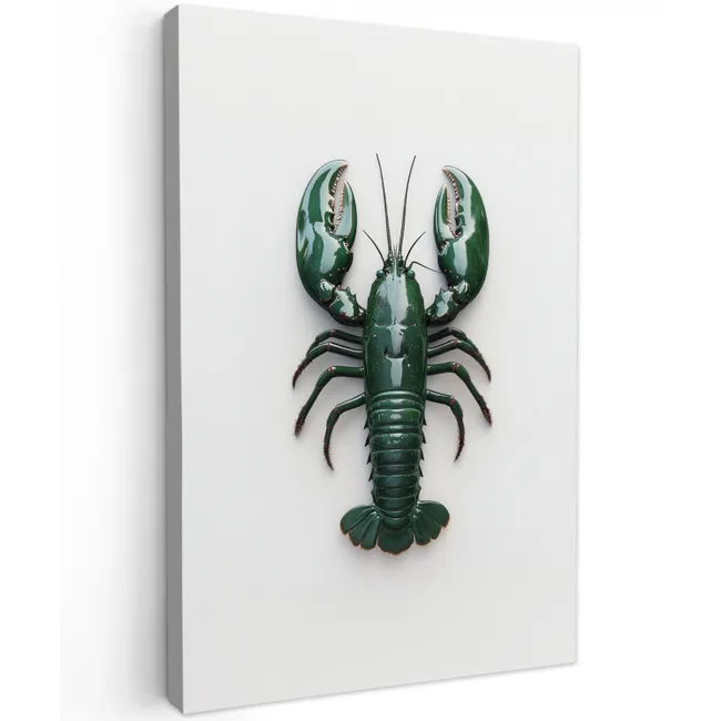 Kreeft - Glossier - Groen - Wit canvas 2cm klein -z3d