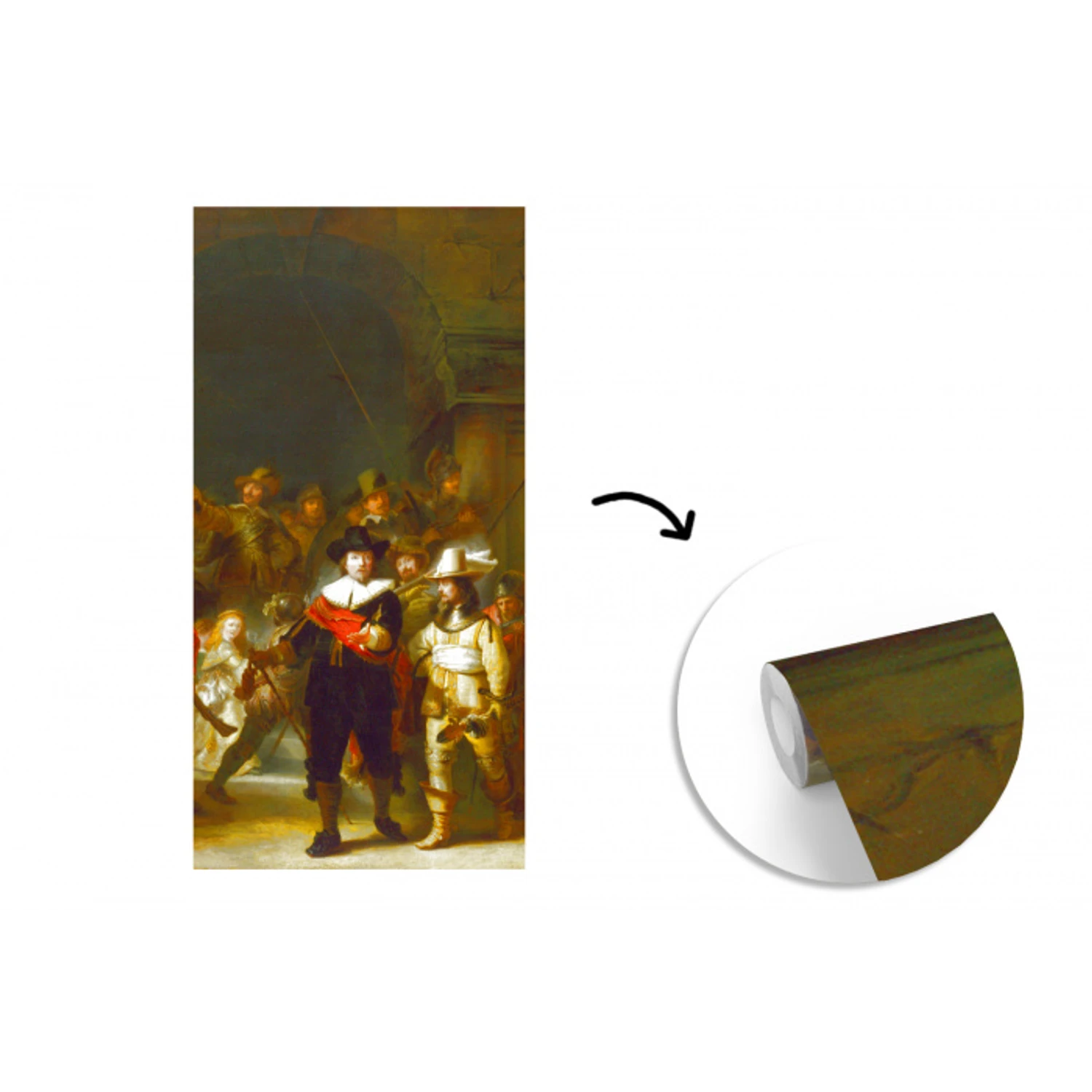 De Nachtwacht - Rembrandt van Rijn fotobehang vinyl groot -3d