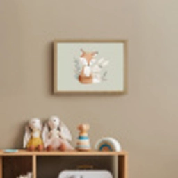 Illustratie - Vos - Konijn - Bladeren Light Box met batterij (Wandlamp kind) middel -sfeer2_kind
