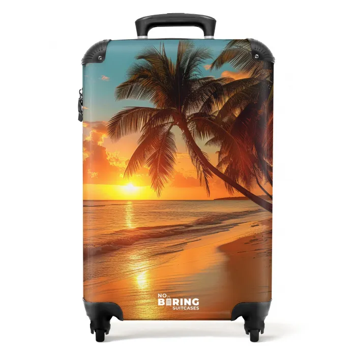Palmbomen op een strand NBS - Handbagage koffer - Kinderen Unisex middel -productfoto_recht