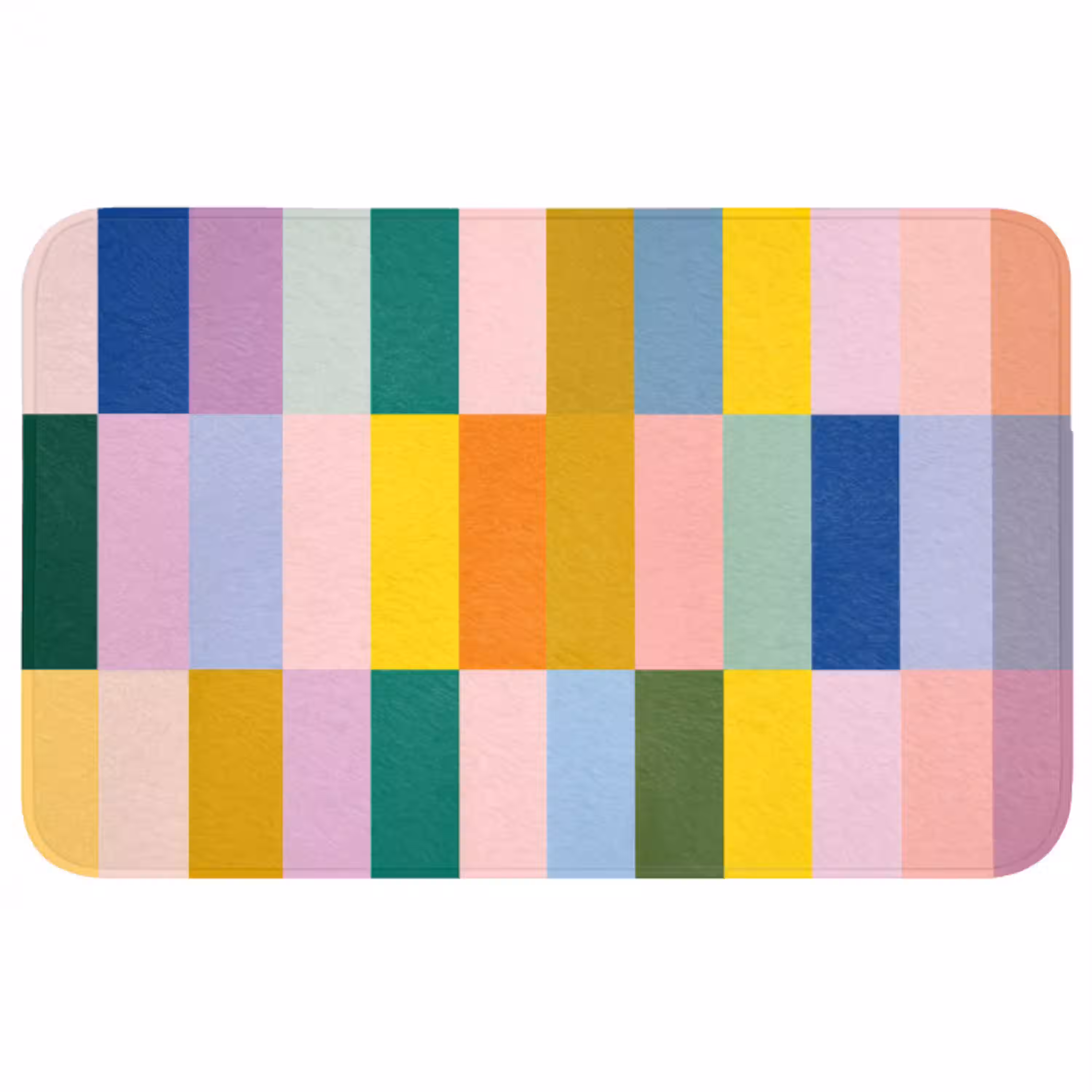 Stroken - Blauw - Patroon - Abstract Badmat middel -3d