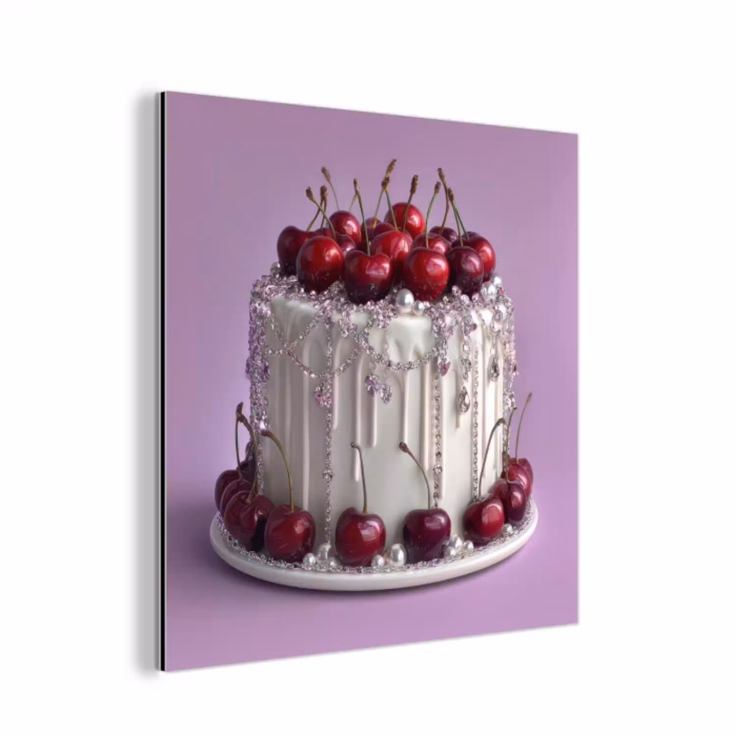 Taart - Kersen - Juwelen - Rood aluminium wit klein -3d