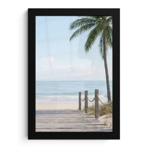 Palmbomen - Pad - Horizon fotolijst zwart zonder passe partout klein -3d