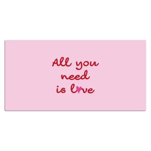 Tekst - Roze - Love - Hart Muismat XXL klein -3d_leeg