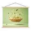 Pistache - Taart - Noten - Eten textielposter latten blank klein -3d