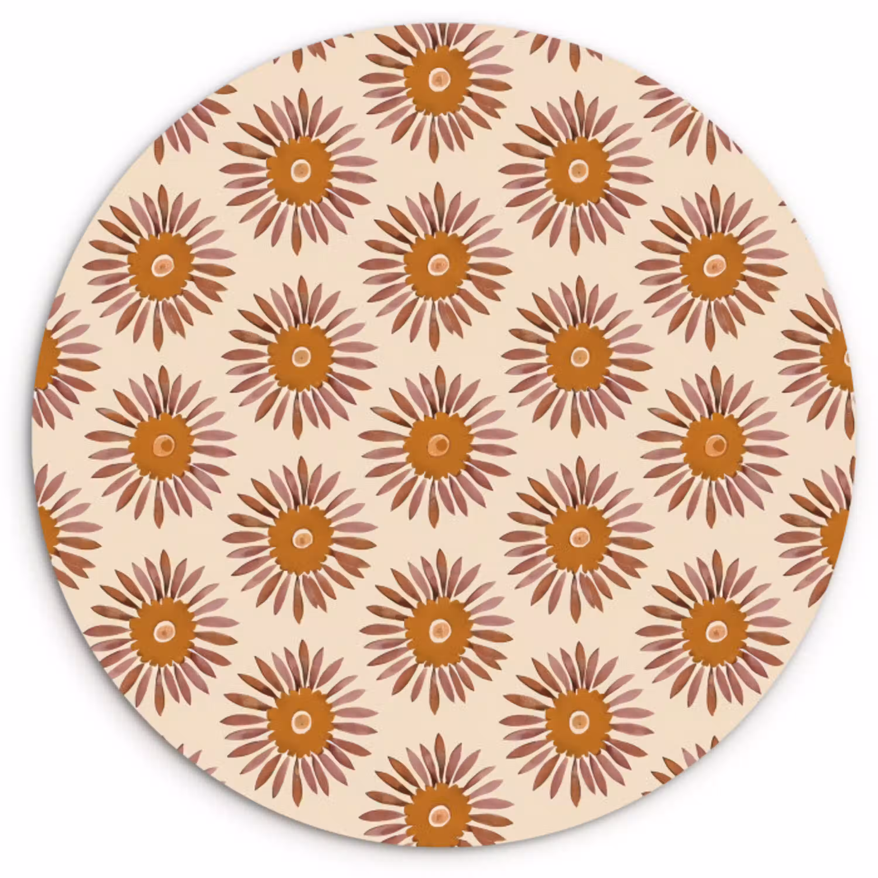 Patroon - Retro - Bruin Wandcirkel kunststof plaat 5mm dik klein 188 -3d