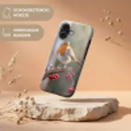 Roodborst - Tak - Bessen - Natuur Toughcase MagSafe Apple iPhone 17 klein -USP_RandenV_NL