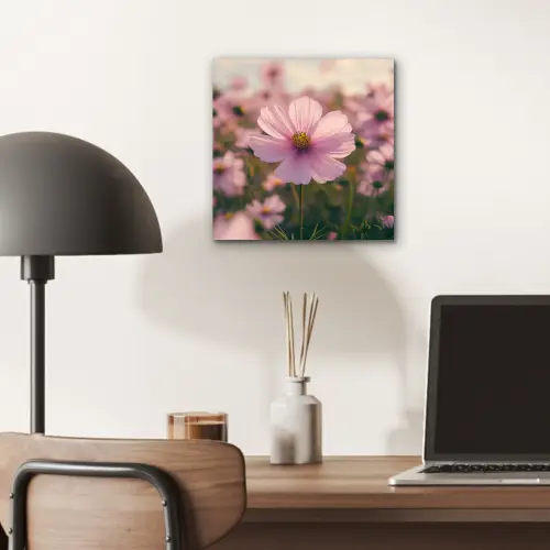 Bloemen - Paars - Wazig aluminium wit klein -sfeer5